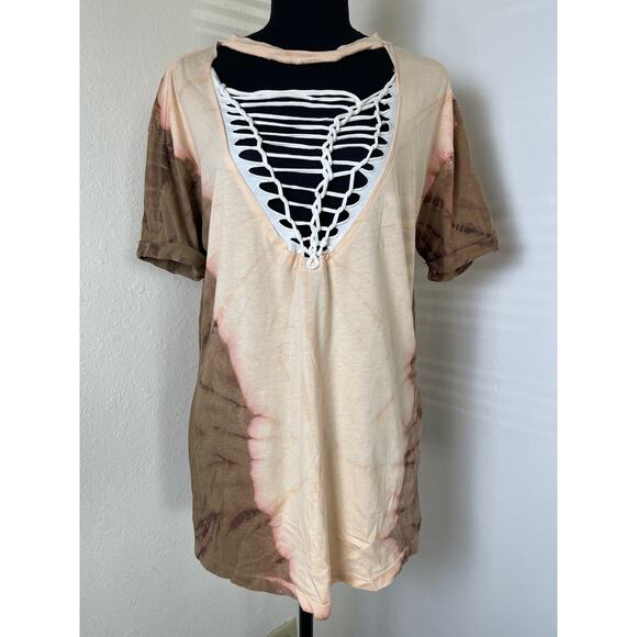 Affliction Standard Series Women's Distress Western Pepper Wash Web T-shirt M - Picture 4 of 12